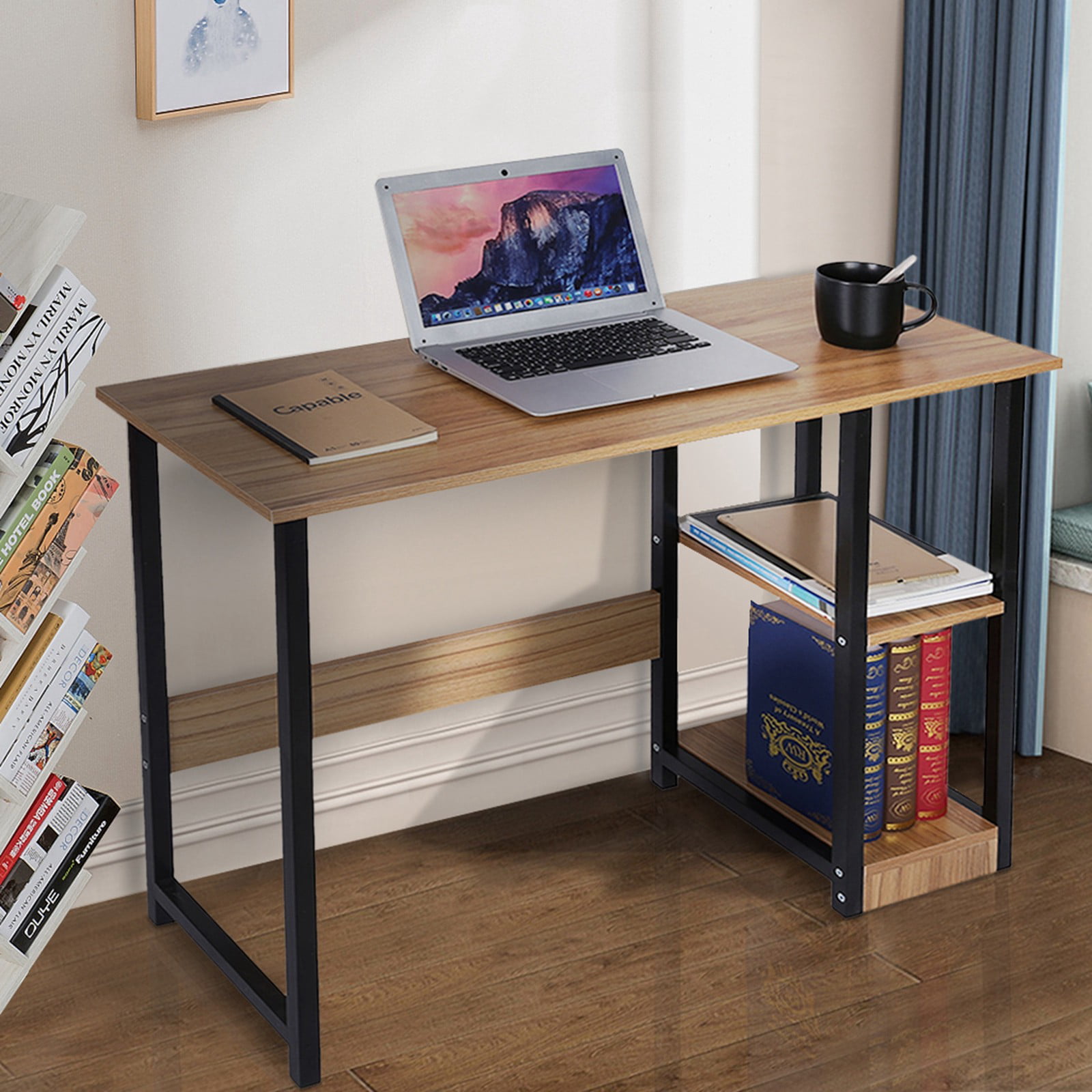 Details about   Home Office Computer Desk Desk PC Laptop Study Workstation Table W/Bookshelf 