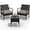 Brown, variant on Tappio Outdoor Furniture 3 Piece Patio Bistro Furniture Set, Rattan Conversation Chairs Set with Side Table and Cushions, Patio Furniture Sets for Balcony Garden Porch, Black