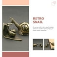 thumbnail image 3 of Gongc 2 Miniature Snail Ornaments Brass Statue for Office Decor, 3 of 6