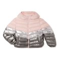 thumbnail image 1 of Climate Concepts Girls Metallic Chevron Puffer Coat Jacket  Sizes 4-16, 1 of 3
