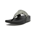 thumbnail image 1 of Fitflop Womens Lulu Glitter Splash Glitter Wedge Flip-Flops Black 8 Medium (B,M), 1 of 3