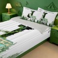 thumbnail image 3 of meiyoeat Personalized Monogrammed J Letter Zipper Full Size Comforter Sets with Fitted Sheet and 2 Pillowcases,Happy Camping Outdoor Adventure Zipper Bedding Set,Light Gray Reversible,4 Pieces, 3 of 7