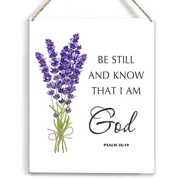Be Still and Know That I am God Bible Verse Wood Sign Rustic Psalm 4610 Christian Floral Wooden Hanging Plaque for Home Office Wall Art Decoration 8x10 Inch Present