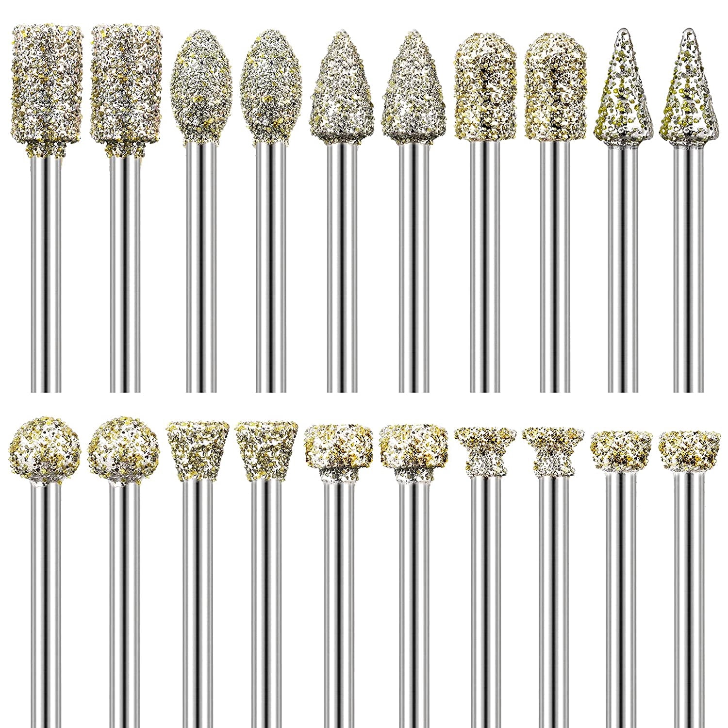 Diamond Drill Bit Set For Glass & Stone - 1/8-inch Shank, Universal Fit For Rotary Tools