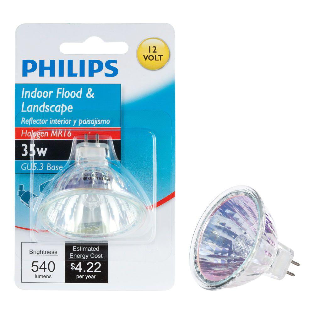 6 x PHILIPS 12V 35W MR16 Gu5.3 Halogen Light Lamp Globes Bulbs 60 Degree Beam 
