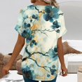 thumbnail image 6 of ASDFVBKG Womens Blouses Comfortable Short Sleeve V Neck T Shirts Dressy Solid Vacation Loose Fit Outfits Dark Green M, 6 of 6