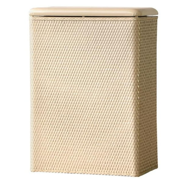 Home Carter Family Size Wicker Laundry Hamper with Coordinating Padded