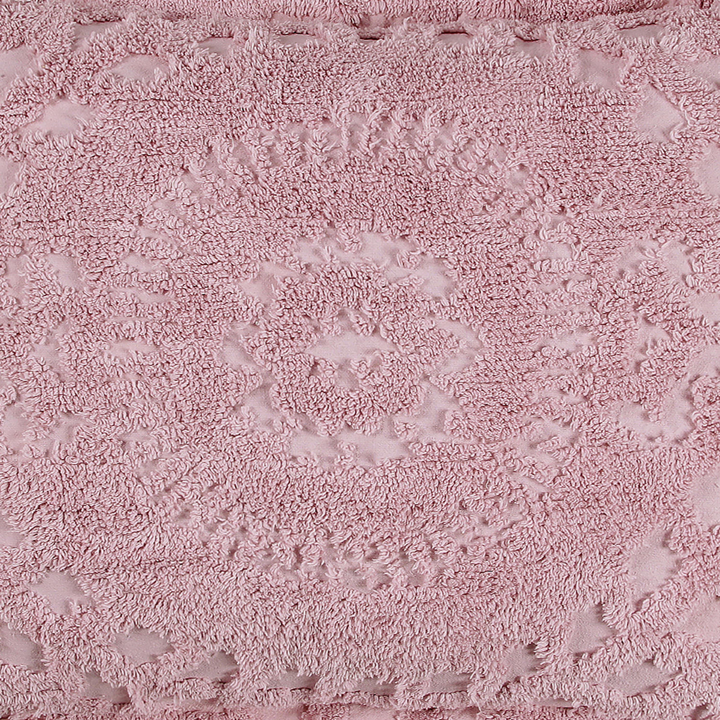 Better Trends 3 Piece King Bedspread Set 100% Cotton Chenille Tufted Medallion Pattern Soft & Luxurious Feel, Perfect for Gifting and All Seasons, Machine Washable (Pink) Rio Collection