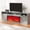 Gray, variant on YOKWOK 62" Fireplace TV Stand with 23.6" Electric Fireplace, Farmhouse Rustic Wooden Entertainment Center for TVs up to 65" with Storage and Remote, Sliding Barn Door Design, White