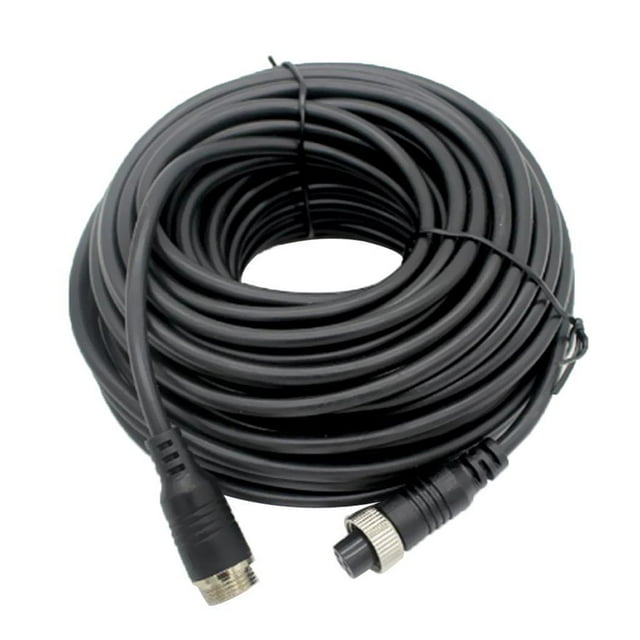 Maytalsory 4Pin Video Extension Cable Wire for Bus Truck Reversing Rear View Camera Black 5M 1Set