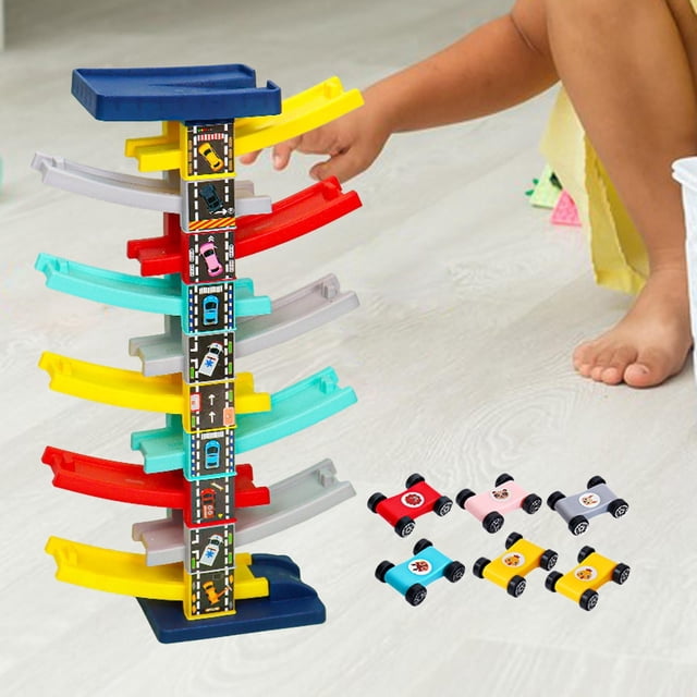 Juego de vehículos de juguete con rampa para coche perfecl actividad educativa color brillante