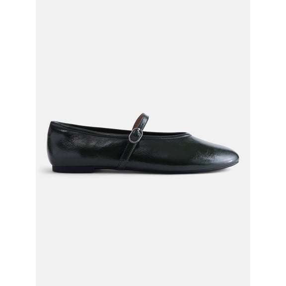 No Boundaries Women's Crinkle Mary Jane Flats
