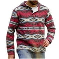 thumbnail image 1 of Penkiiy Chandails en Molleton pour Hommes Mode Hiver Chaud Style Ethnique à Capuche Rouge y2k Chandail à Capuchon, 1 of 5