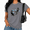 Grey, variant on Blue Women's Soft Vintage Witchy Celestial Two Raven Blue Floral Graphic Short Sleeve T-Shirt Tops