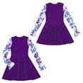 thumbnail image 5 of renvena Kids Girls Floral Long Sleeve Modest Swim Dress Beach Rashguard Swimsuit 6-16 Dark Purple 14, 5 of 7