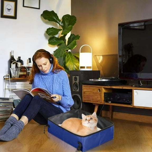 Foldable Litter Box Foldable Litter Pan Cat Toilet Portable Travel Leak-Proof Waterproof Pet Toilet Kitten Litterbox B