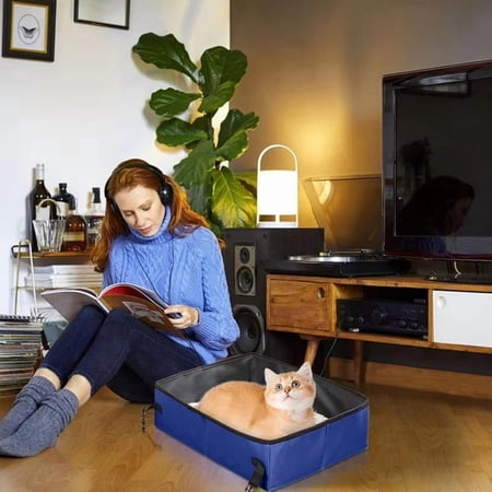 Foldable Litter Box Foldable Litter Pan Cat Toilet Portable Travel Leak-Proof Waterproof Pet Toilet Kitten Litterbox B