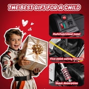Track Seven 24V Electric Go Kart for Kids, Drift Cart with 400W Motors, Max 7 Mph, Protective Roll Cage, Metal Frame, 5-Point Harness, Bluetooth, 24V Ride on Toy Car Kart for Kids Aged 6+, Black