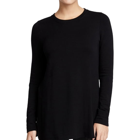 Rachel Roy Womens Split-Sleeve Basic T-Shirt, Black, Small