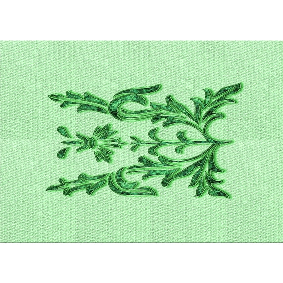 Ahgly Company Indoor Rectangle Patterned Mint Green Area Rugs, 7' x 9'