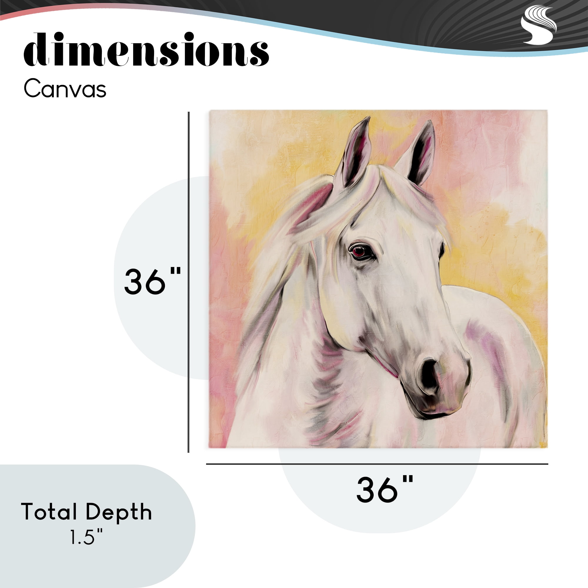 Sunset White Horse Canvas Wall Art, design by Kim Allen