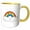 Yellow/White, variant on 3drose, Cute Kawaii Rainbow and Cloud Pals, 15oz Two-tone Green Mug