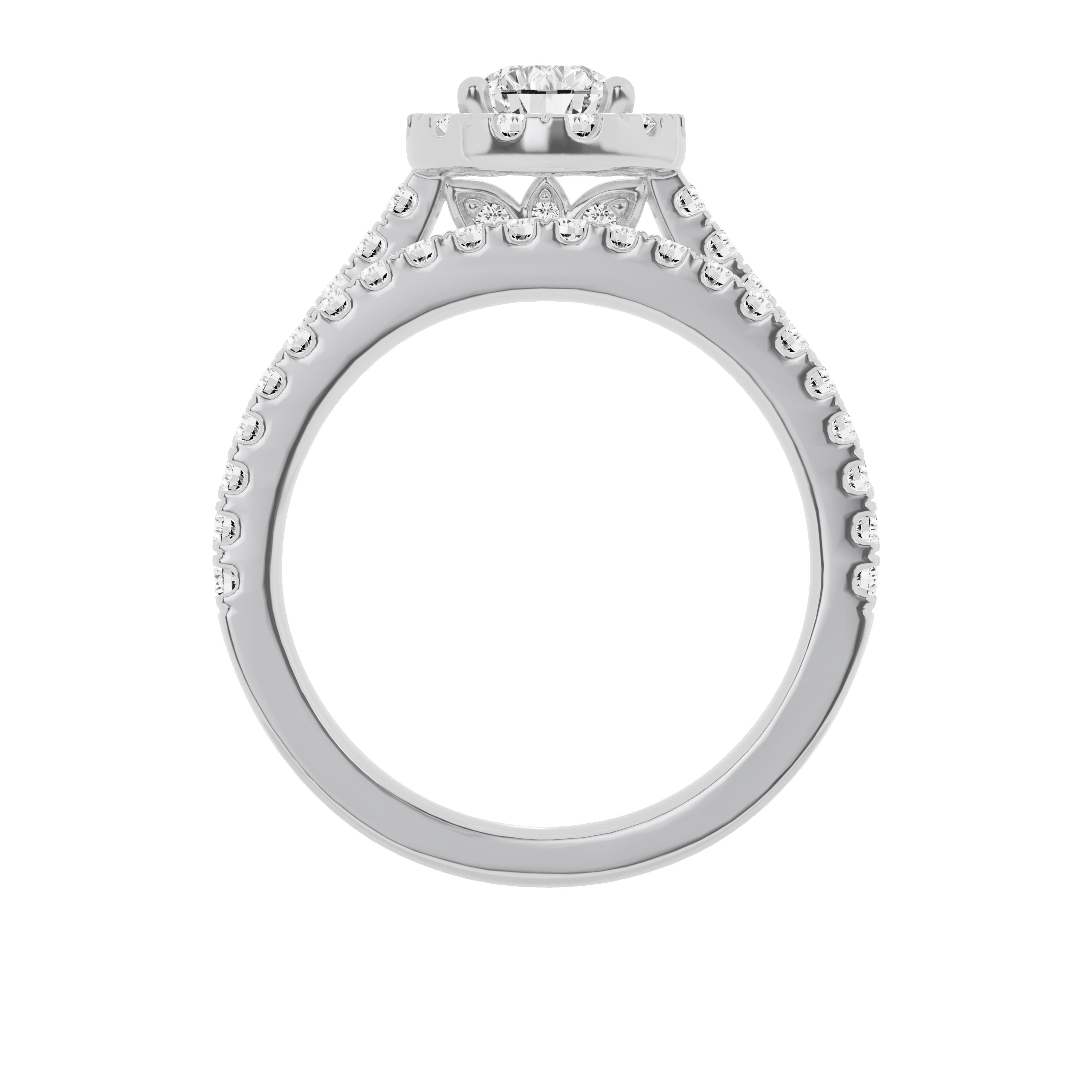 Unique Moments Lab Grown 1.50 Carat Diamond Pear Solitaire Bridal Set, Engagement Ring for Women 10K White Gold