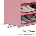 thumbnail image 5 of Ivinta Shoe Storage Bench with 4" Cushion, 2-Tier Entryway Organizer with Hidden Compartment, 37", Pink, 5 of 9