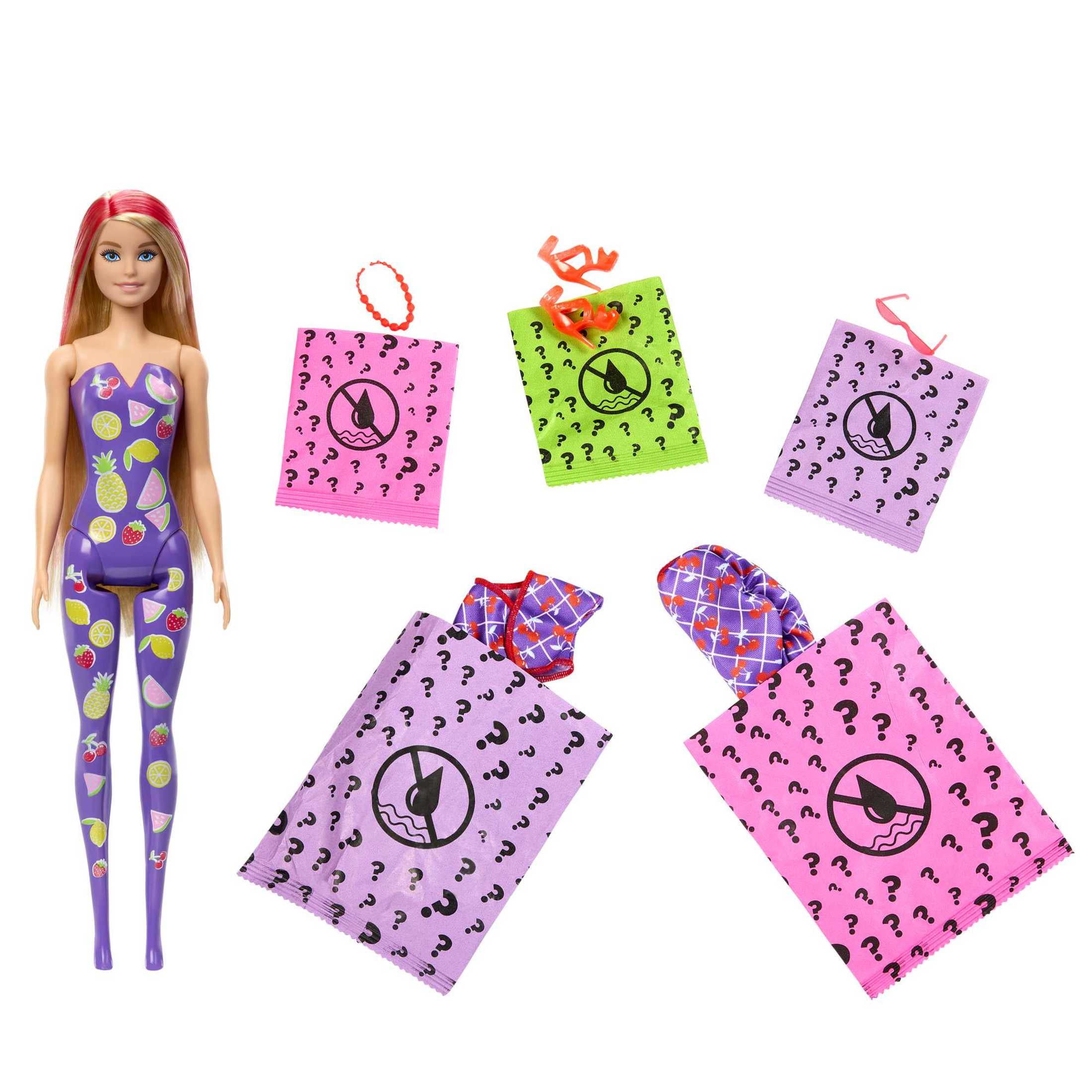 Barbie Color Reveal Scented Sweet Fruit Fashion Doll with Accessories & Color Change (Styles May Vary)