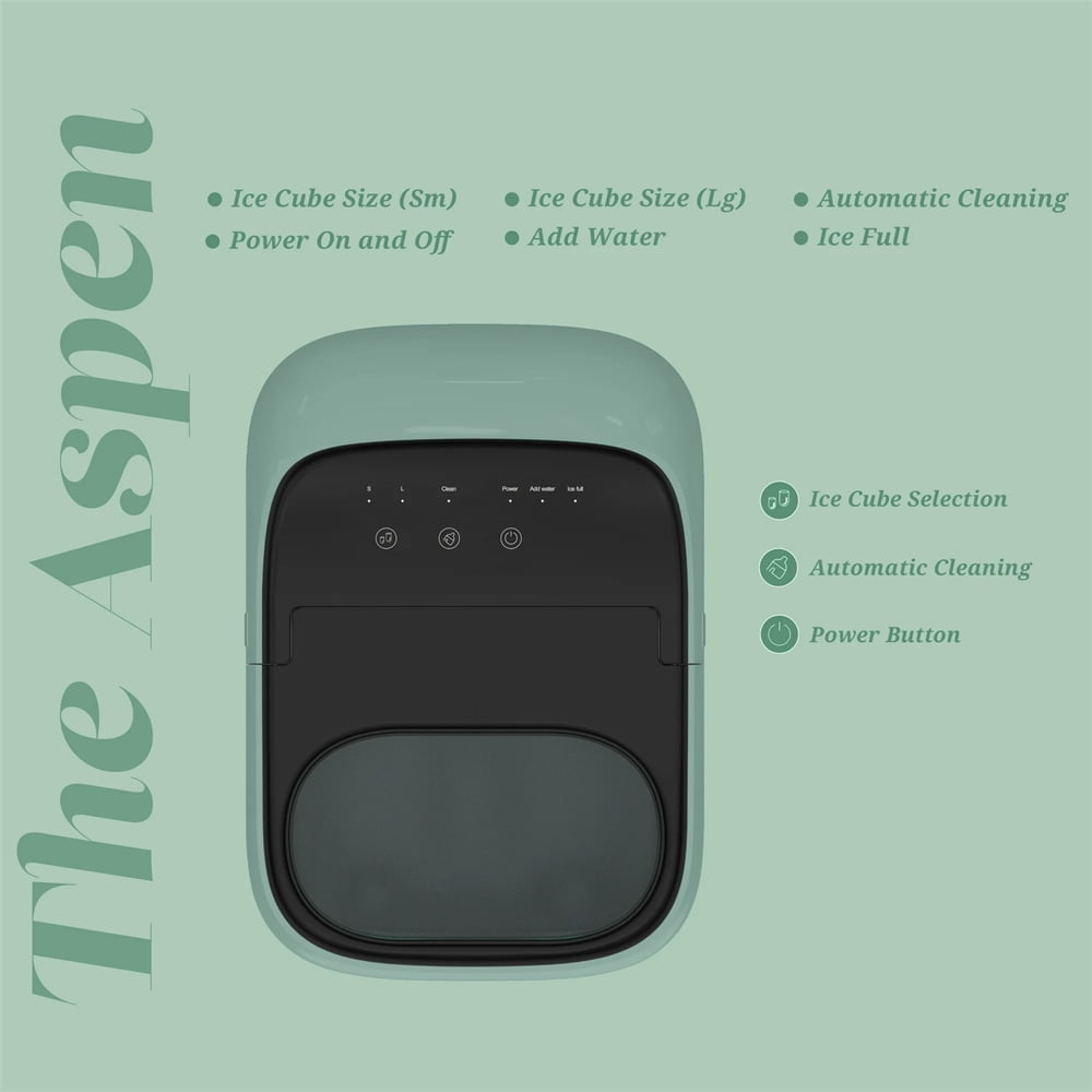 33lbs Ice Maker with UV Cleaning, One-Touch Portable Countertop Ice Machine, Sage Green