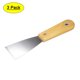 thumbnail image 1 of Uxcell Raspador de pintura de masilla de 2" con punta ancha flexible de acero Cr-V y mango de bambú, paquete de 3, 1 of 5