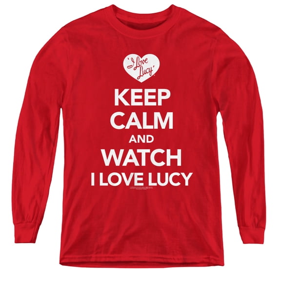 I Love Lucy Keep Calm And Watch Youth Long Sleeve T-Shirt Red