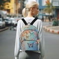 thumbnail image 7 of Quilted Backpack Fashion Backpack 11.41 * 6.1 * 14.17 Inch Women's Fashion Backpack Picnic Shopping Travel Out Sports backpack Pretty Light Blue Butterfly, 7 of 7