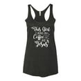 thumbnail image 2 of Wild Bobby This Girl Runs On Coffee And Jesus Inspirational/Christian Women Tri-Blend Racerback Tank Top, Vintage Black, Large, 2 of 5