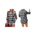 thumbnail image 3 of Women'S Fall Collage Pullover Long Sleeve V-Neck Loose Blouse Black XXL, 3 of 5