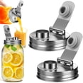 thumbnail image 1 of Tapa con Pico Vertedor para Frasco Mason de Boca Regular de Acero Inoxidable 2 Piezas, 1 of 9