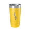 thumbnail image 1 of Thompson Lake Map Tumbler Travel Mug Insulated Laser Engraved Coffee Cup Maine 20 oz Yellow, 1 of 1