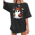 thumbnail image 2 of Yuhangmm Womens Halloween Shirts Casual Fashion Graphic Loose Fit T Shirt with Stylish Print Soft Blend Tee Comfortable Crew Neck Black L, 2 of 4
