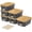 Gray, variant on 6Pcs Storage Bins with Lids, Stackable Plastic Storage Basket with Bamboo Lid, Pantry Organizer Box Small Containers for Organizing Shelves Drawer Desktop Closet Cabinet Office Classroom 10x7.1x4.1in
