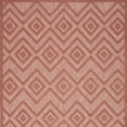 thumbnail image 4 of 4' X 6' Coral Orange Argyle Indoor Outdoor Area Rug, 4 of 6