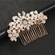 thumbnail image 3 of Nvzi Horquillas para el pelo de boda con flores para novias, peinetas con perlas de cristal, pinzas para el pelo, accesorios para el pelo de boda dorados, joyas -, 3 of 4