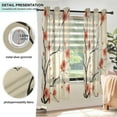 thumbnail image 3 of Yayeee Window Curtains Set of 2 for Living Room Light Filtering 63"x42", Red Floral Pattern, 3 of 7