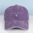 thumbnail image 5 of JESUS SAVES Letter Embroidered Color Block Trucker Hat Unisex Adjustable Cotton Breathable Fashion Cap for Travel Daily Wear, 5 of 11