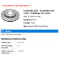 thumbnail image 2 of Front Brake Rotor - Compatible with 2014 - 2019 Nissan Versa Note 2015 2016 2017 2018, 2 of 2