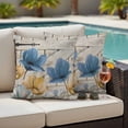 thumbnail image 4 of Blue Yellow Tulips Outdoor Waterproof Pillow Covers, Retro Farmhouse Flower Barn Doors Wooden Decorative Square Throw Pillowcase Sofa Cushion Sham for Patio/Couch/Chair, 24"x24" 2 Pack, 4 of 8