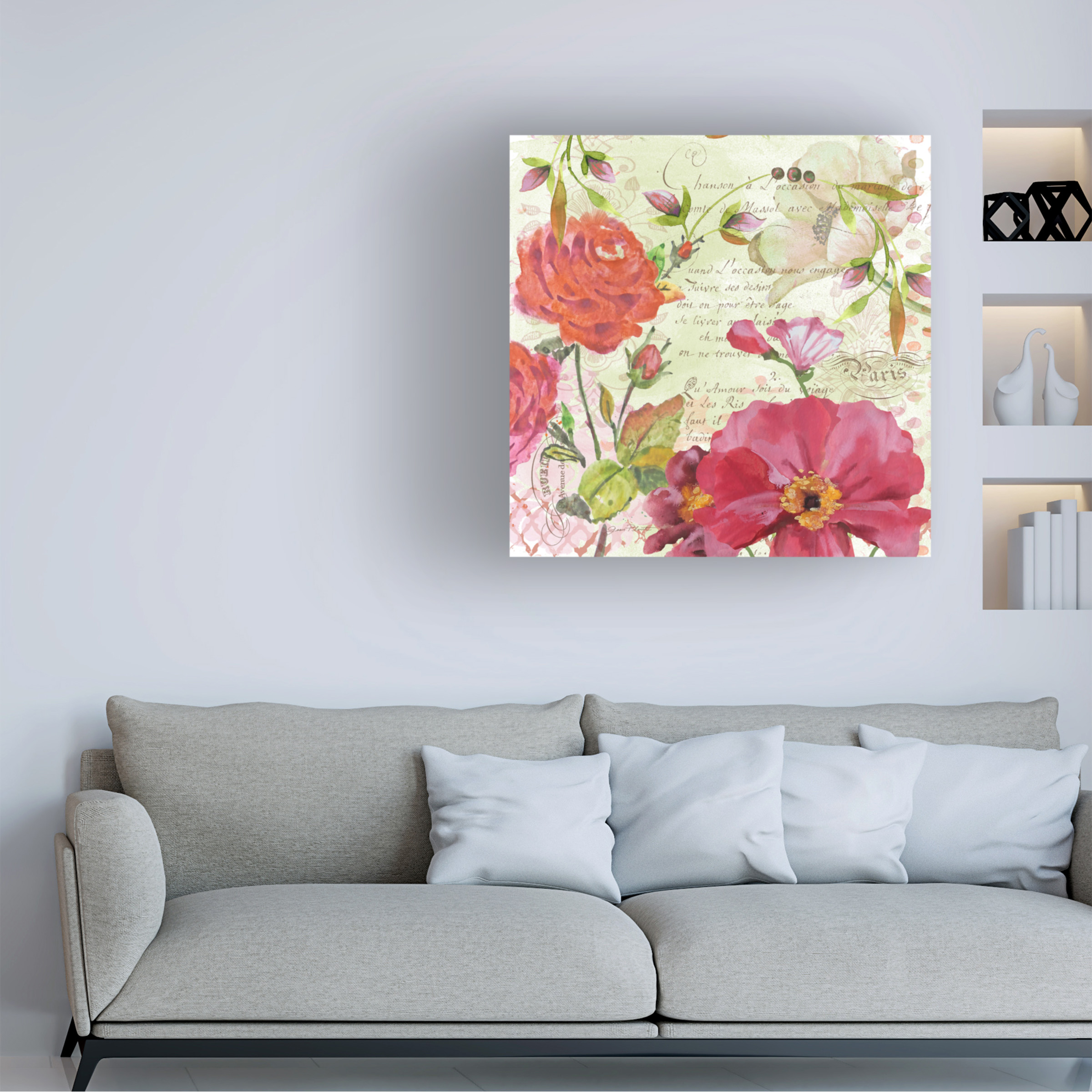 Trademark Fine Art 'Floral Love Song 1' Canvas Art by Jean Plout