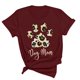 thumbnail image 1 of Fiudx Ofertas Relámpago Tops con Estampado de Moda para Mujer, Blusa de Manga Corta, Camisetas Divertidas con Cuello Redondo, 1 of 3