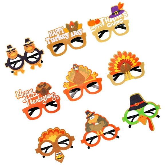 Soimiss 9Pcs Tsgiving Eyeglasses Frames Assorted Colors Decorative Party Favors for Holiday Gatherings