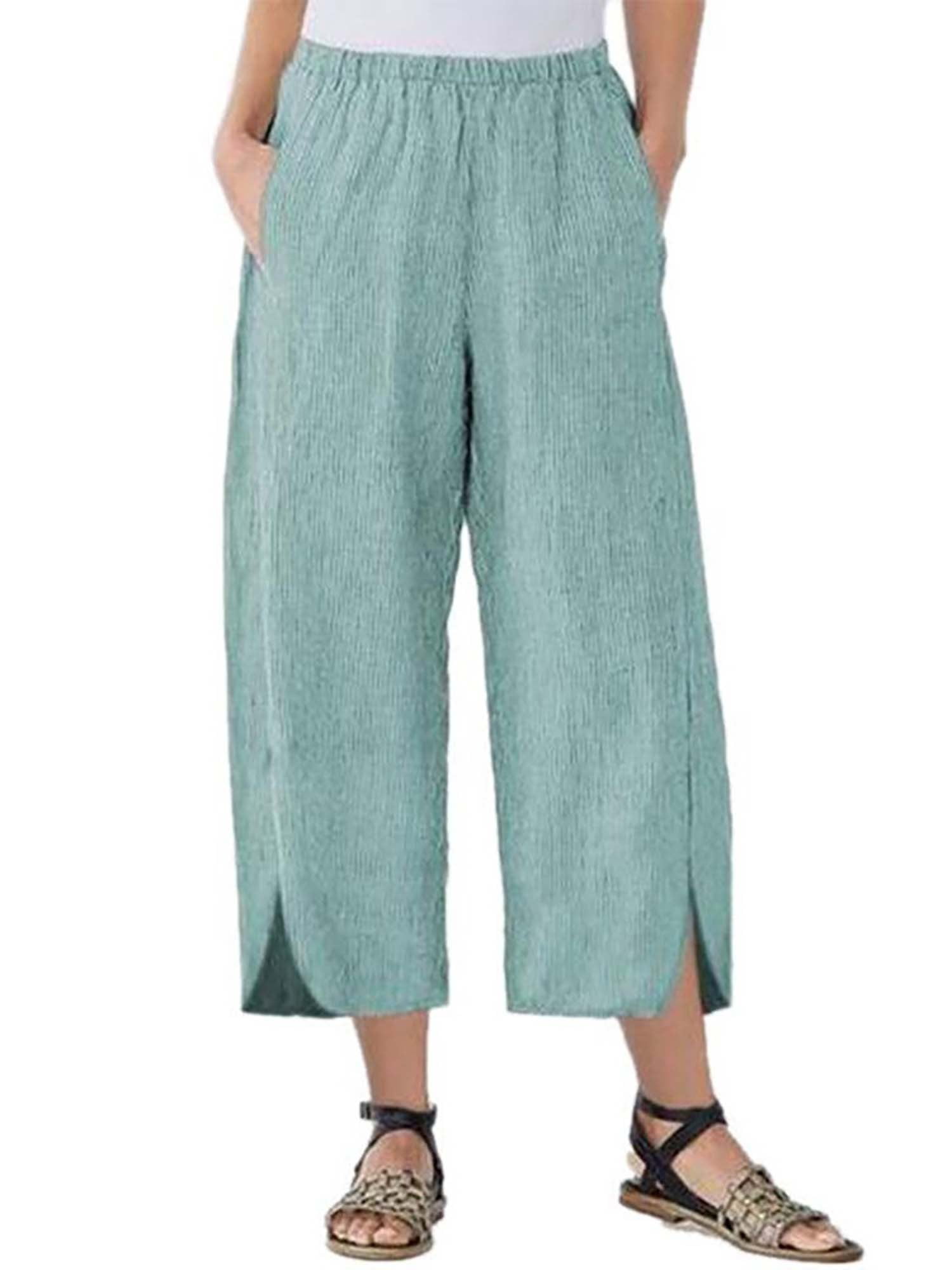 Women Casual Loose Shorts Bermuda Capri Trousers Cropped Pants Summer Plus Size 