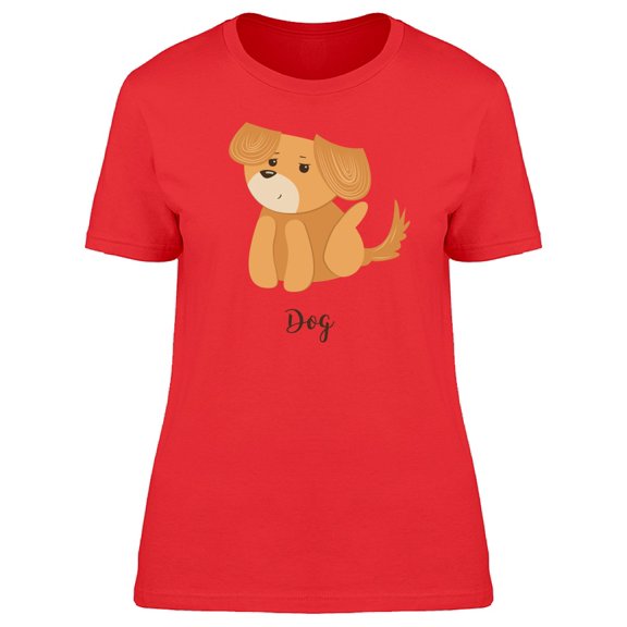 Cute Happy Dog Doodle Cartoon Tee Women's -Image by Shutterstock